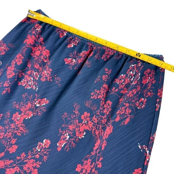 NWOT Maxi Skirt Sz.M Dark Blue Floral A-Line Fairy Grunge Y2K 90s Goth - Picture 5 of 8